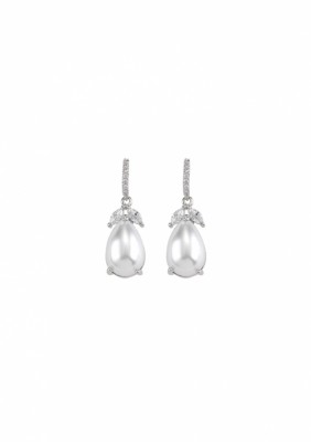 Blue Moon Petite Drop Earrings Pea Silver