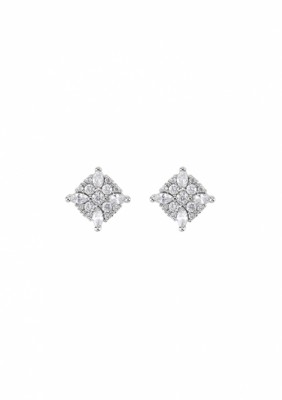 Blue Moon Square Stud Earrings Silver